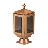 Lampada a candela monumento in ottone, 29 x 12,5 cm